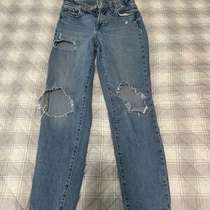 Old Navy OG Women’s 2 Straight Jeans Distressed High Rise Secret Slim Pockets